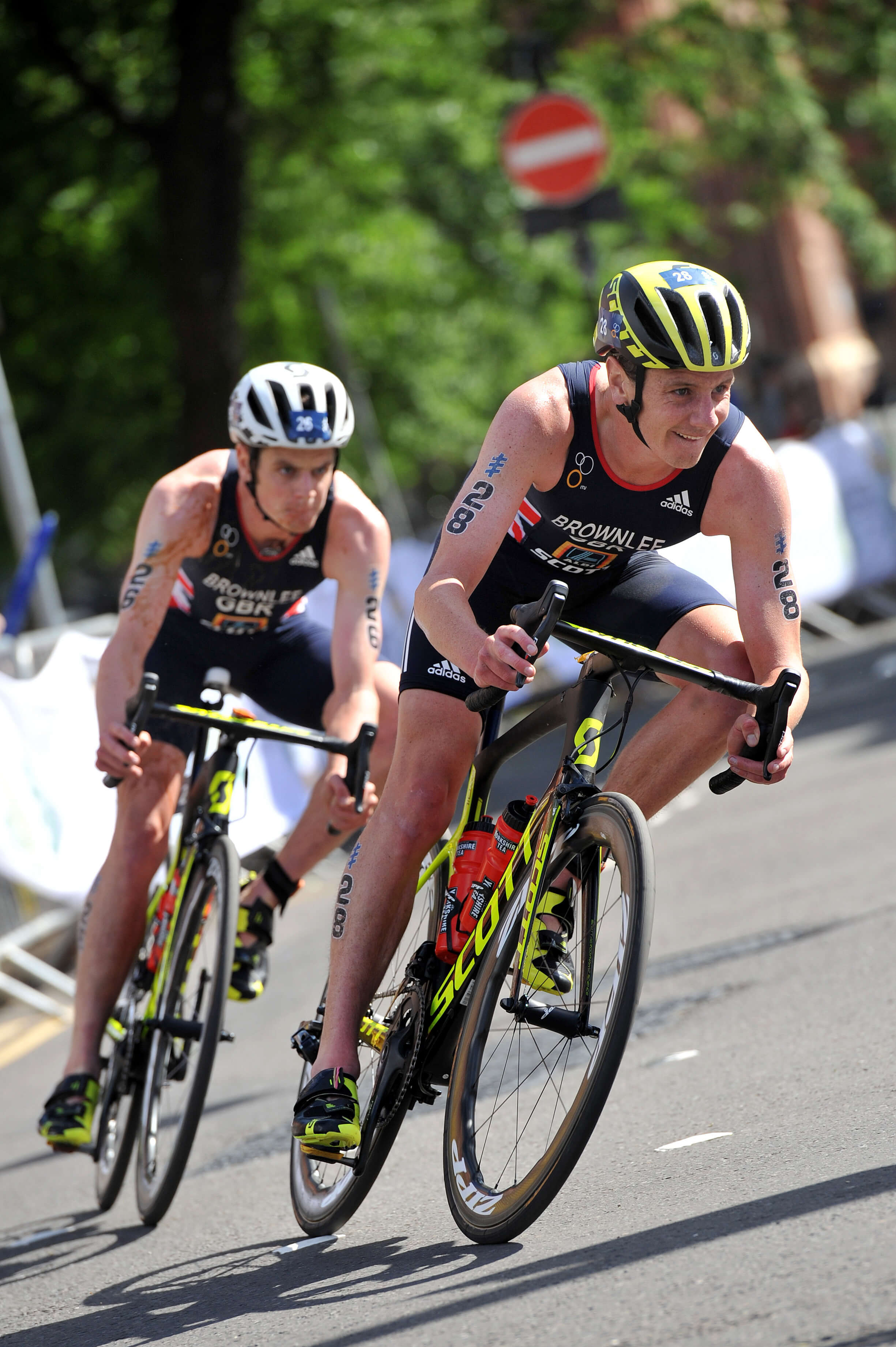Brownlee brothers riding in Leeds